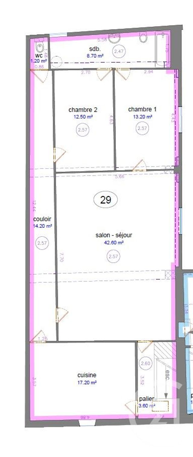 Appartement F5 à vendre - 5 pièces - 114.8 m2 - NANCY - 54 - LORRAINE - Century 21 Héritage