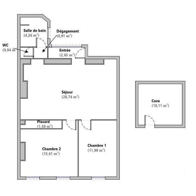 Appartement F3 à vendre - 3 pièces - 66.59 m2 - NANCY - 54 - LORRAINE - Century 21 Héritage